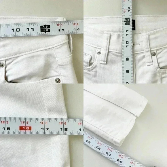 GAP True Skinny Jeans High Rise Split Hem Front Ankle Slit Stretch White Size 26 - Picture 12 of 16